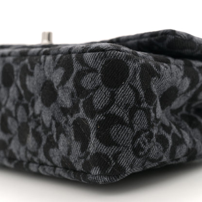 Chanel Printed Denim Quilted Flower Mini Rectangular Flap Black 10 of 11