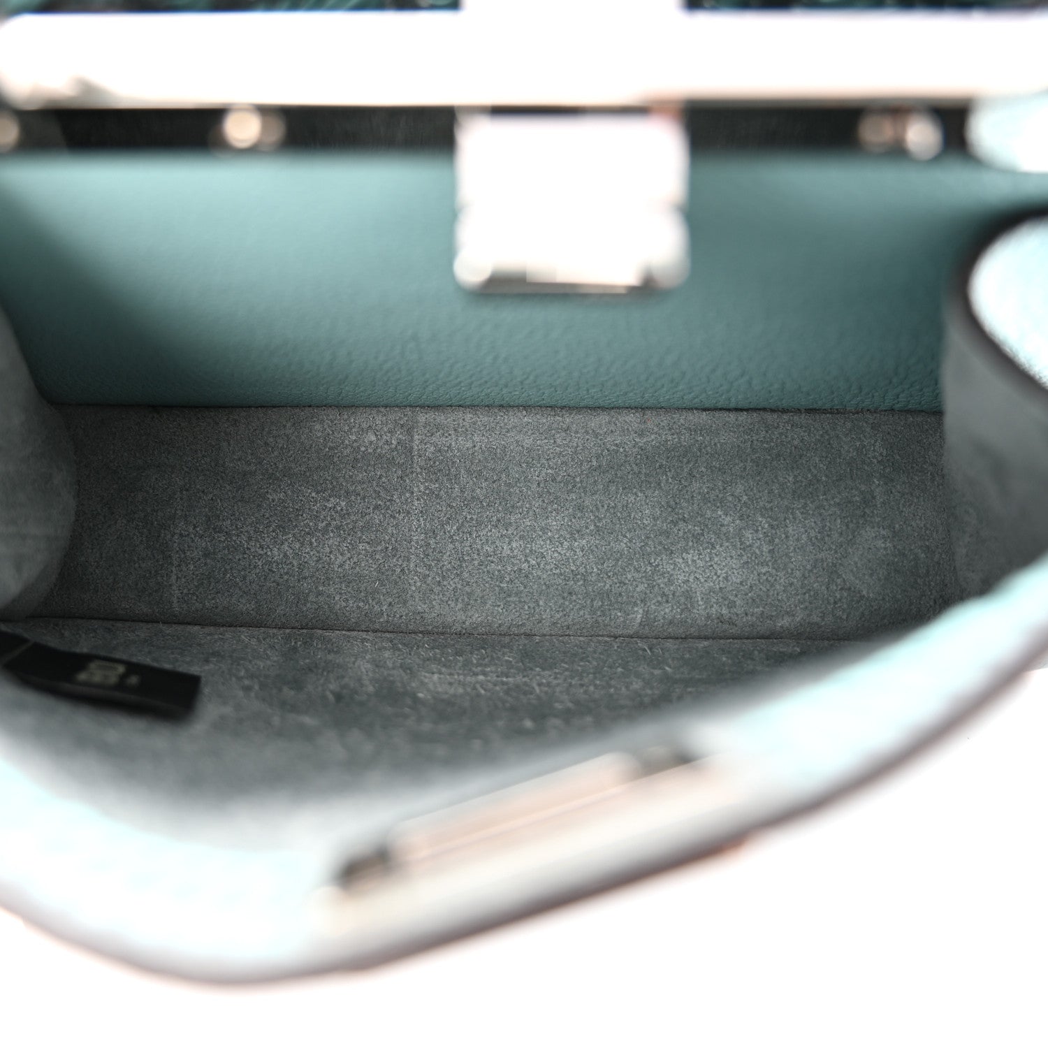 Fendi Cuoio Romano Nappa Intreccio FF Petite Peekaboo I SEE U Satchel Aquifer 5 of 9