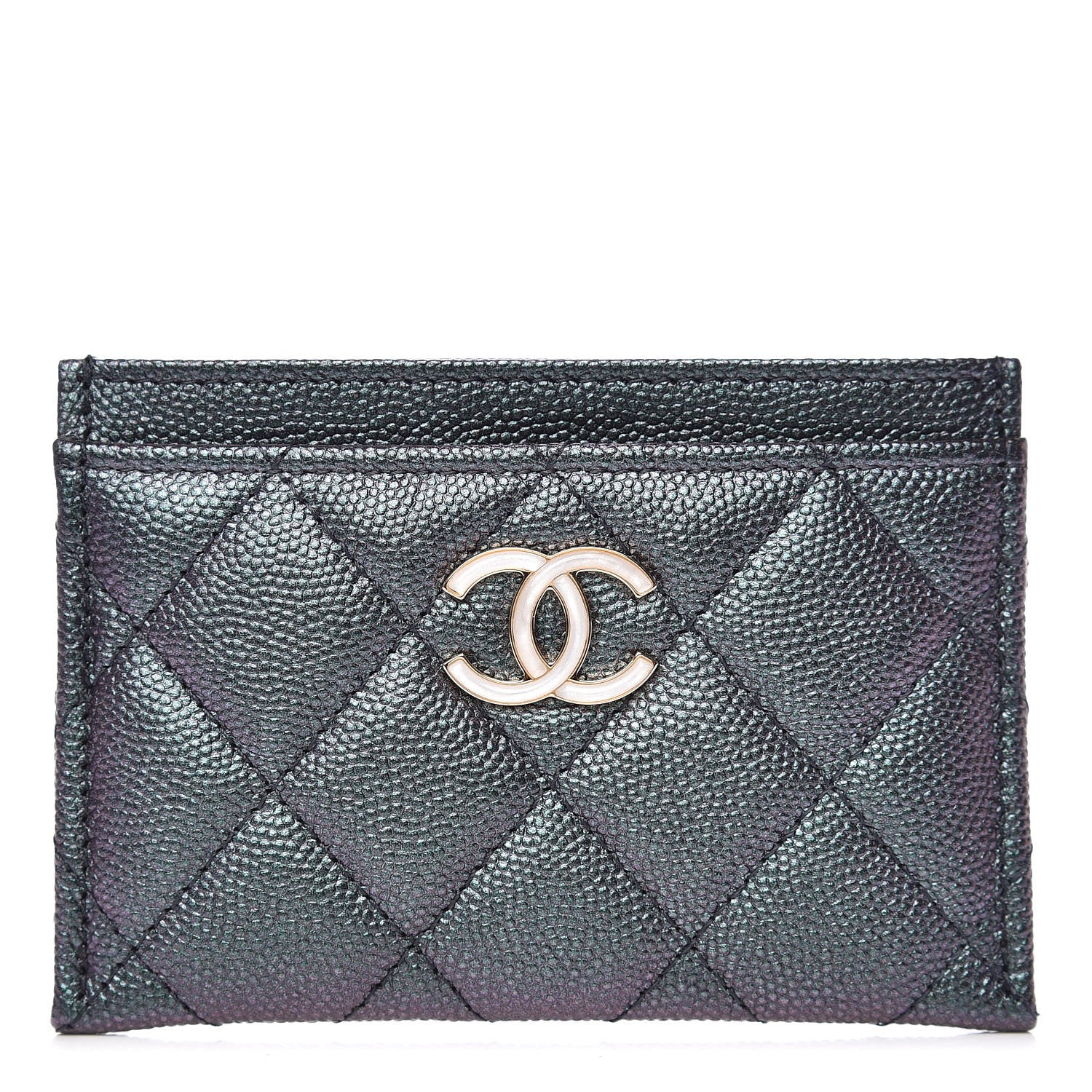 Chanel Iridescent Caviar Quilted Card Holder Black 1 of 9