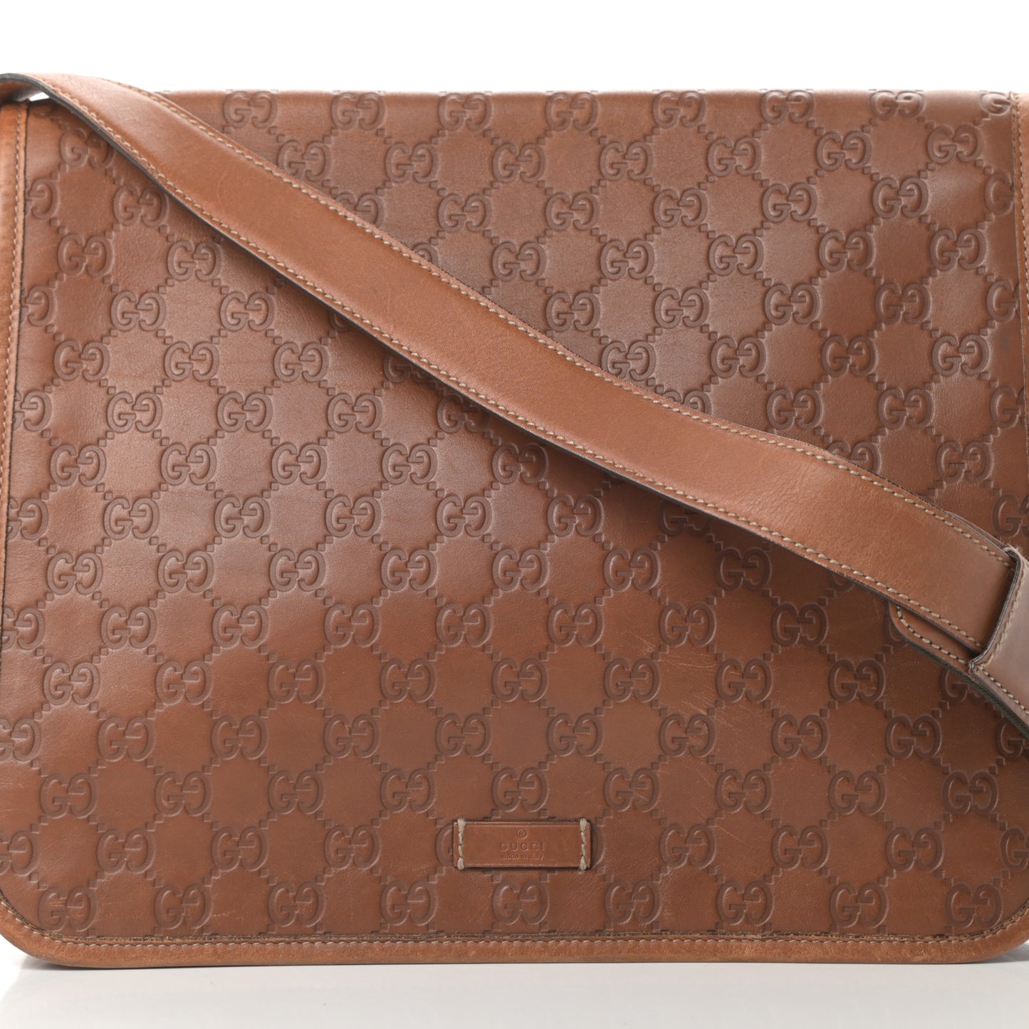Guccissima Flap Messenger Bag Light Brown
