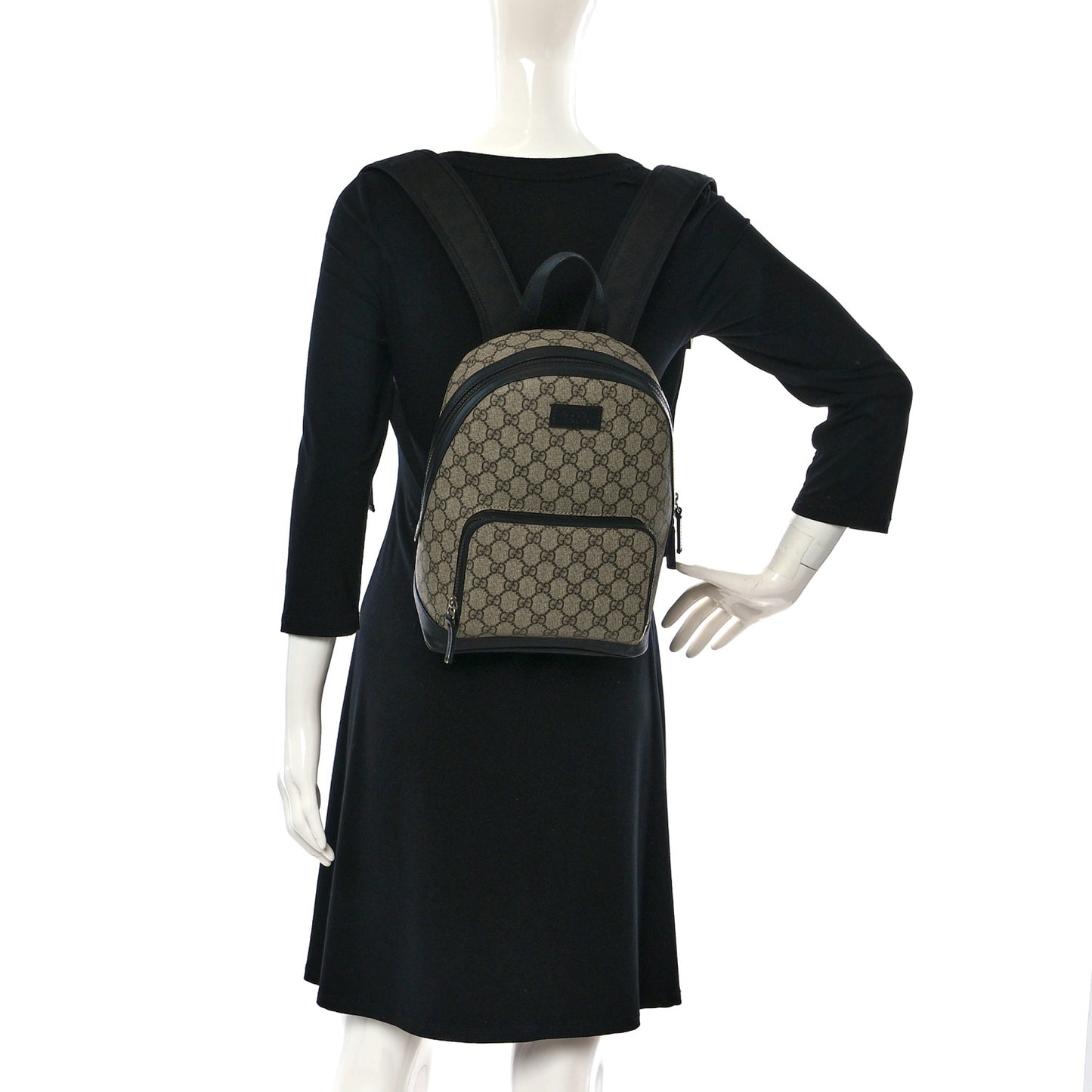 GG Supreme Monogram Small Eden Day Backpack Black