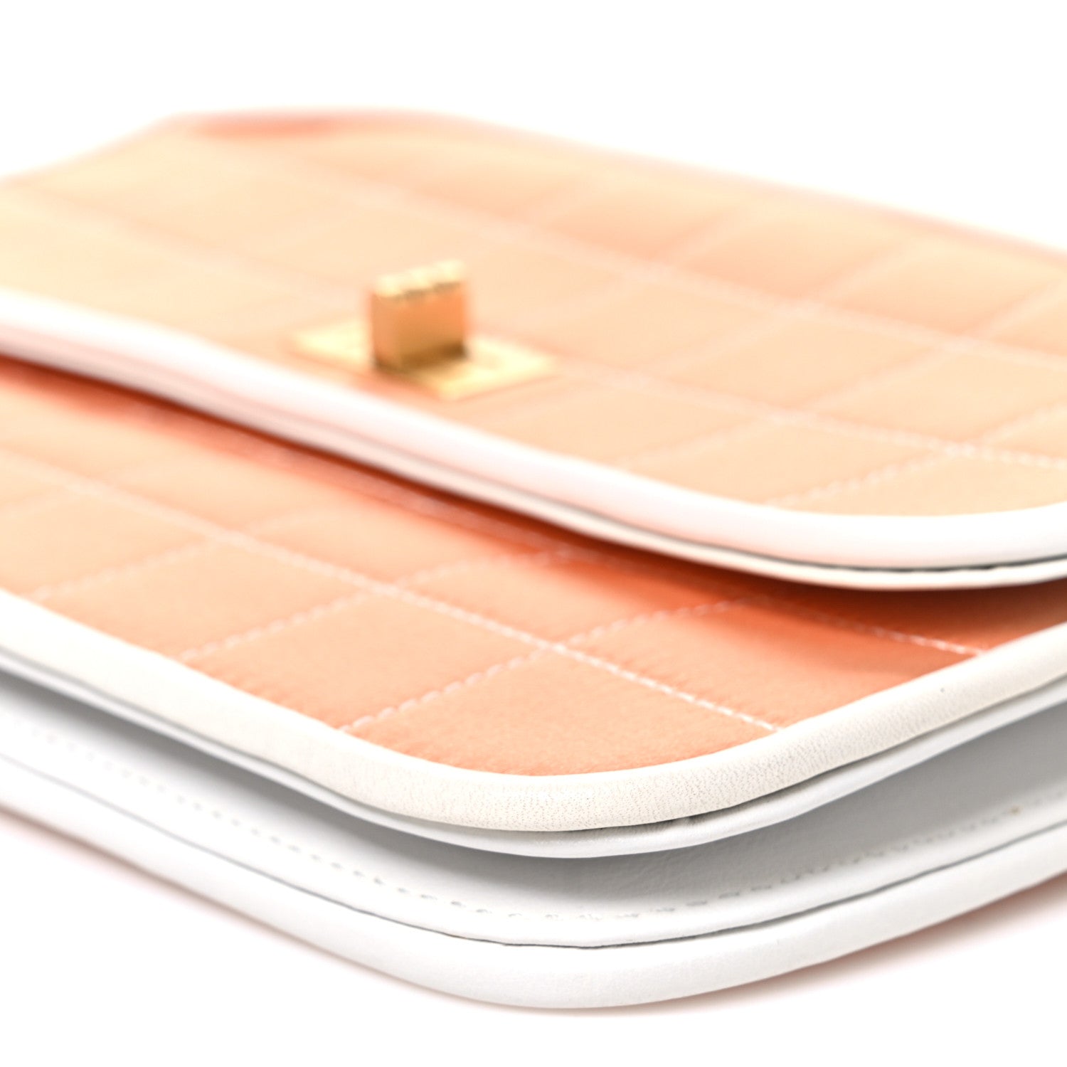 Chanel Satin Quilted Chocolate Bar Flap Orange 10 of 10