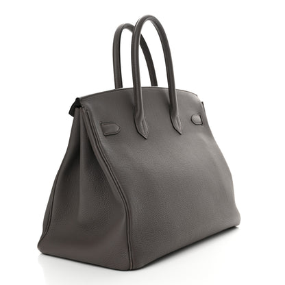Hermes Togo BIRKIN 35 Etain 3 of 11
