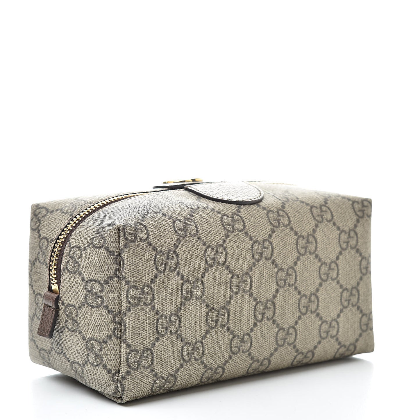 Soft GG Supreme Monogram Calfskin Medium Ophidia Cosmetic Case Beige Ebony New Acero