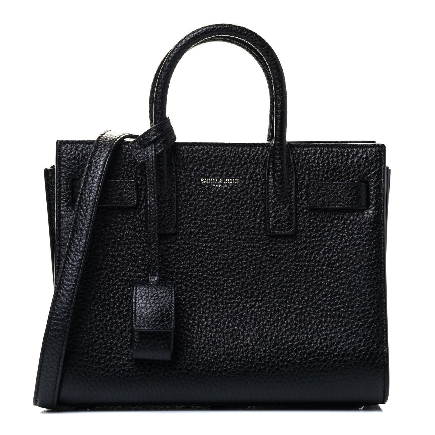 Grained Calfskin Nano Sac De Jour Black