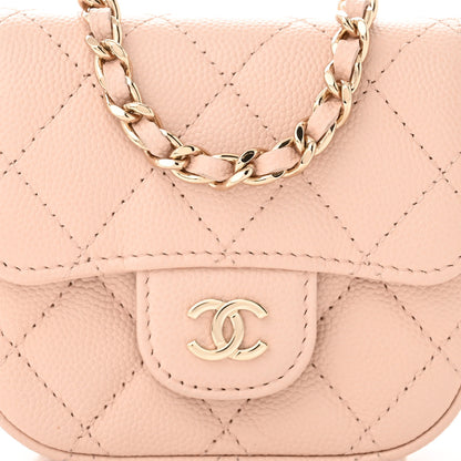 Chanel Caviar Quilted Mini Clutch With Chain Light Beige 9 of 11