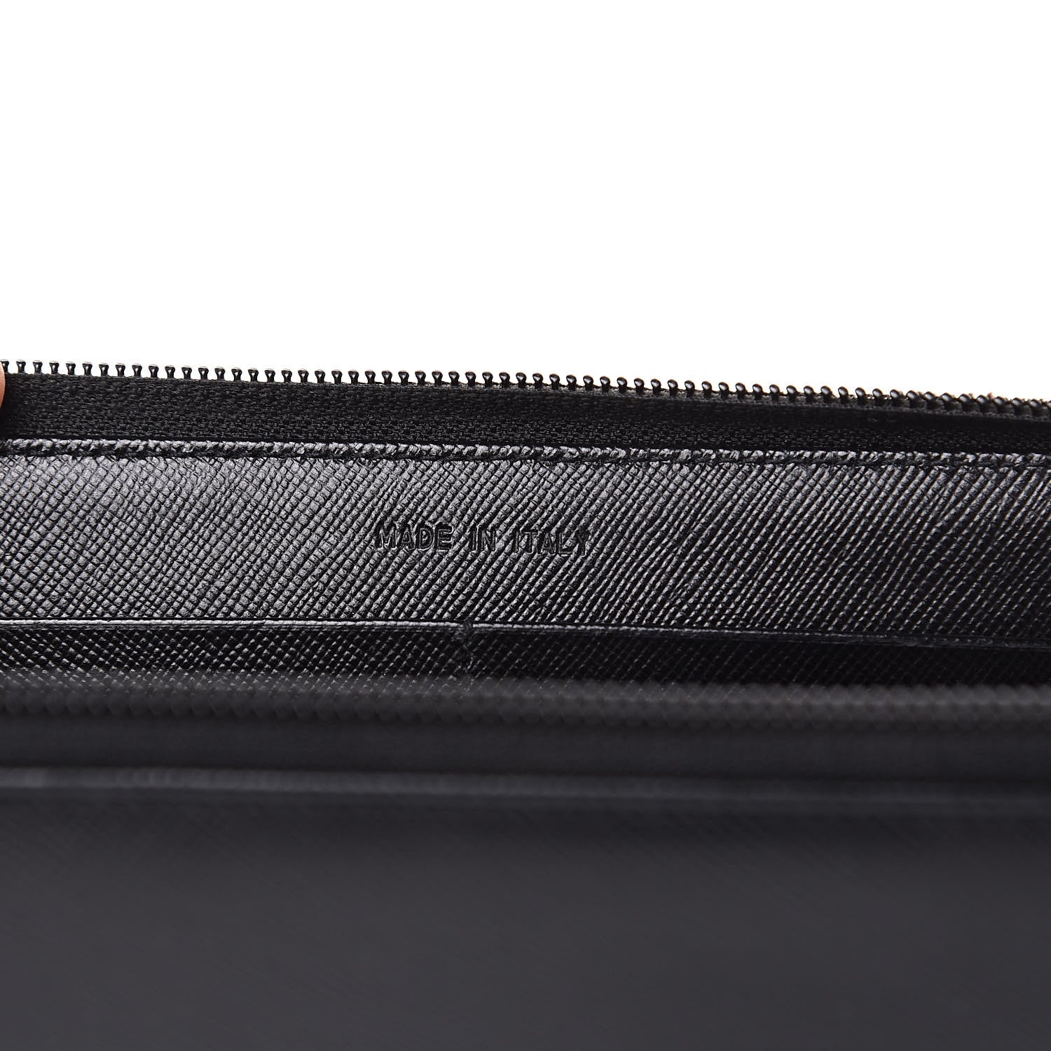 Prada Saffiano Metal Zip Around Wallet Black 7 of 10