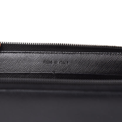Prada Saffiano Metal Zip Around Wallet Black 7 of 10