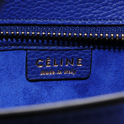 Celine Drummed Calfskin Nano Luggage Indigo 6 of 8