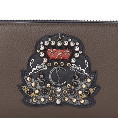 Christian Louboutin Calfskin Ecusson Panettone Zip Around Wallet Cafe 9 of 9