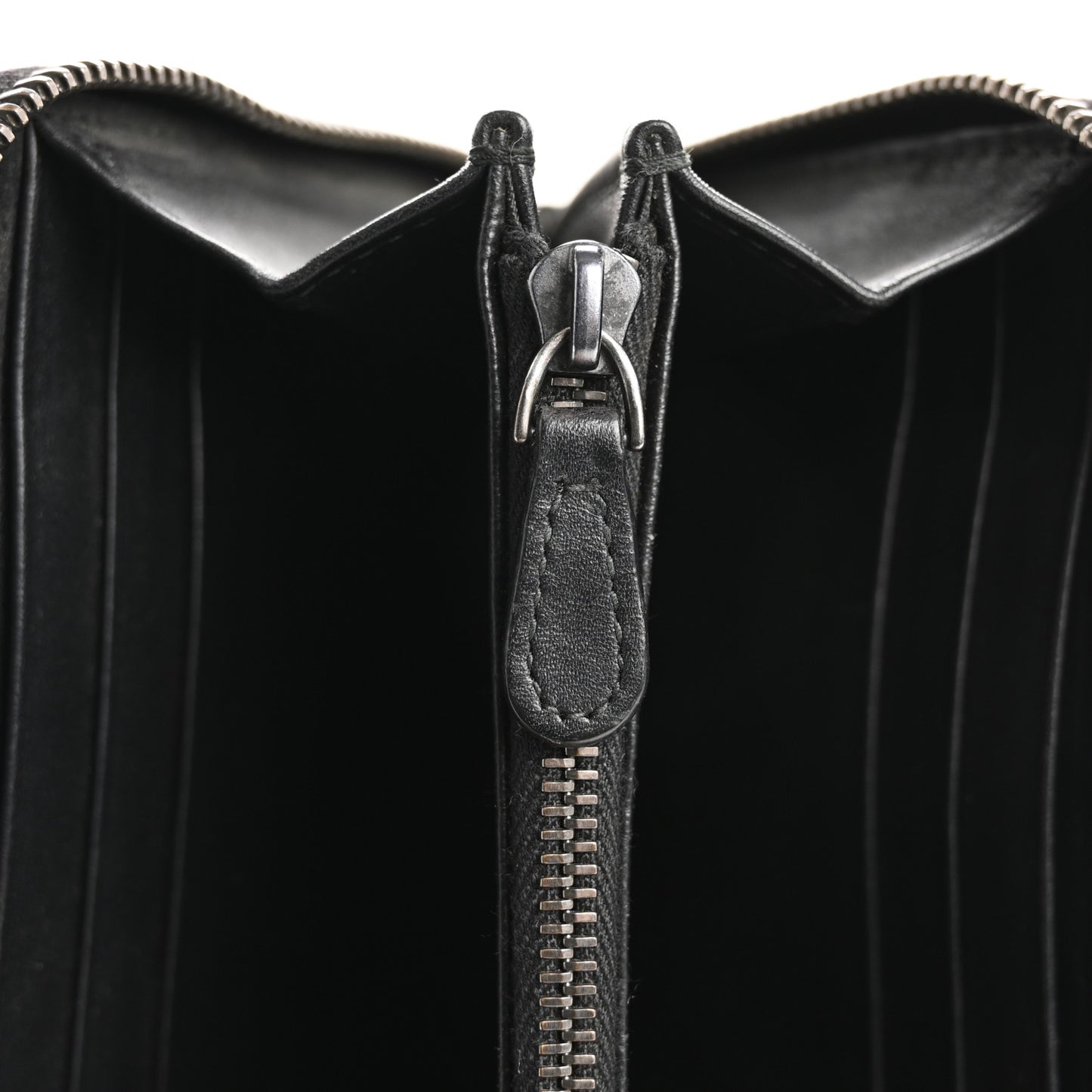 Nappa Intrecciato Zip Around Wallet Black