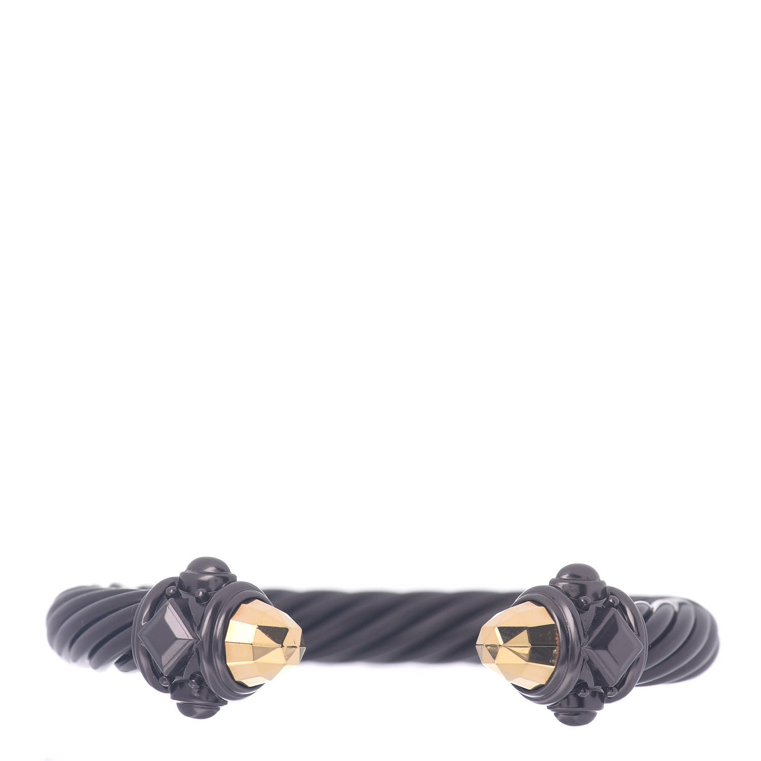 David Yurman Aluminum 10mm Renaissance Cable Bracelet Black Gold 1 of 5