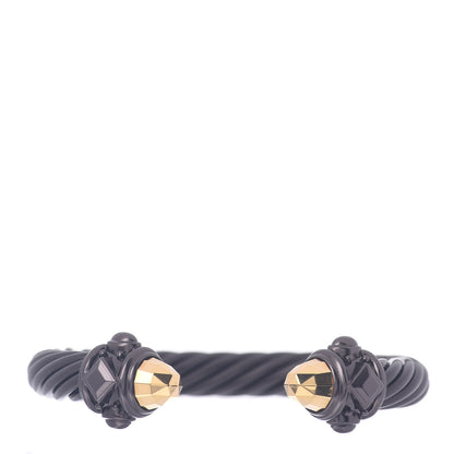 David Yurman Aluminum 10mm Renaissance Cable Bracelet Black Gold 1 of 5