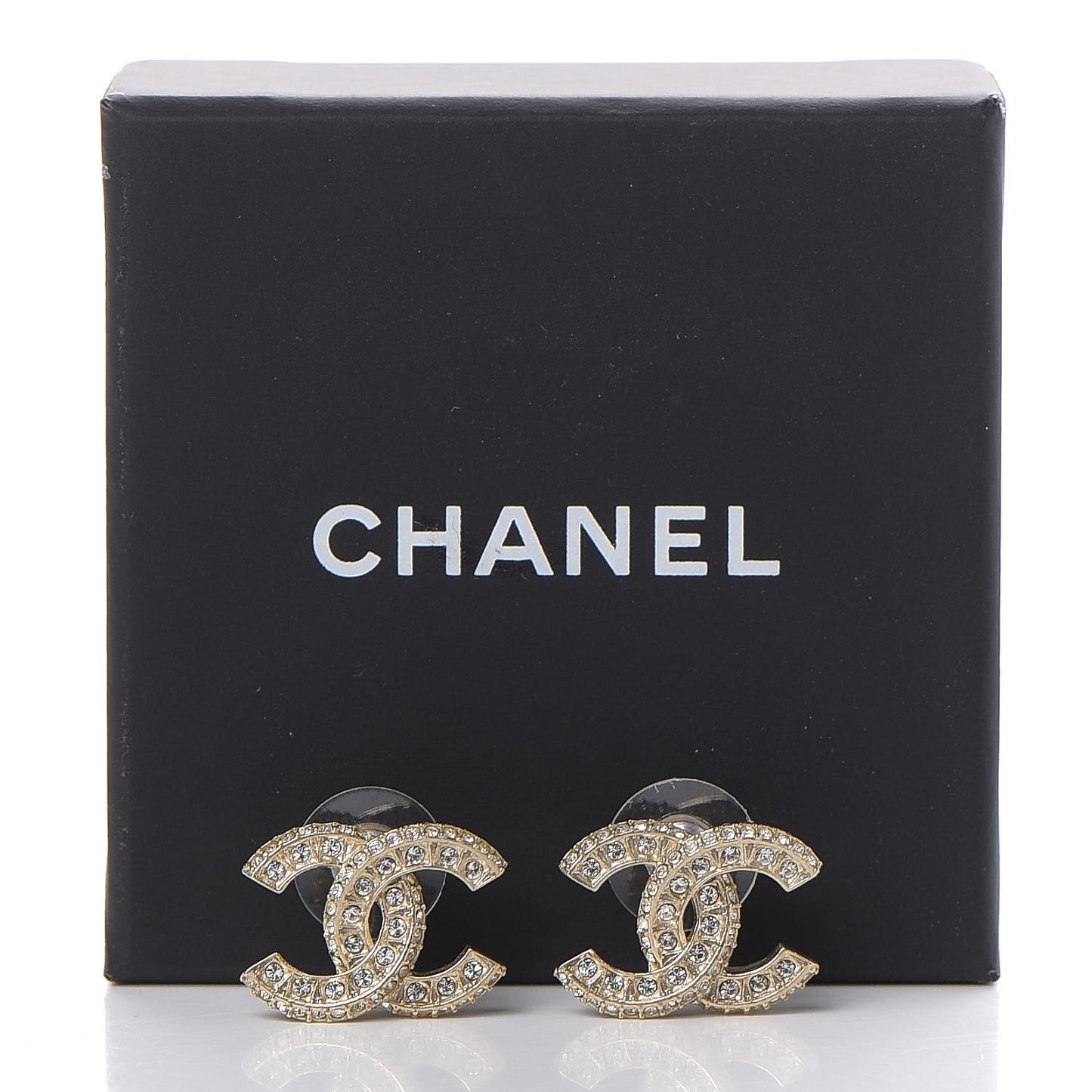 Crystal Timeless CC Earrings Light Gold