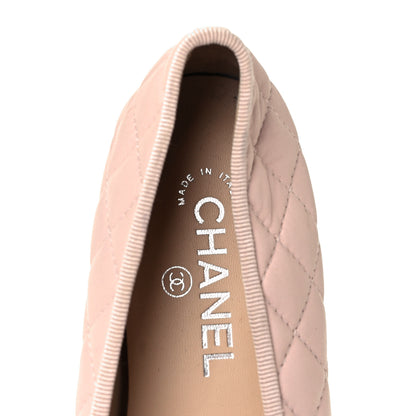 Chanel Lambskin Quilted Cap Toe Ballerina Flats 41 Light Pink 7 of 8