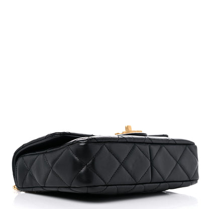 Chanel Lambskin Enamel Quilted Pending CC Square Flap Black 4 of 11