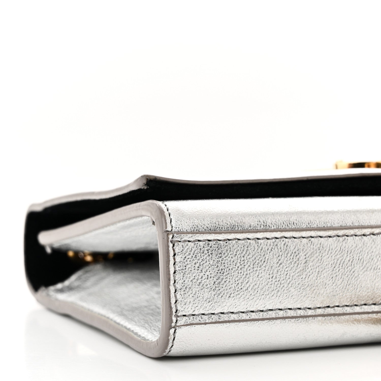 Saint Laurent Metallic Calfskin Small Classic Monogram Kate Tassel Satchel Silver 8 of 10