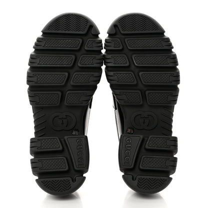 Gucci Magnum Calfskin Nappa Crystal Womens Interlocking G Platform Chunky Lug Sole 40mm Loafers 38.5 Black 5 of 9