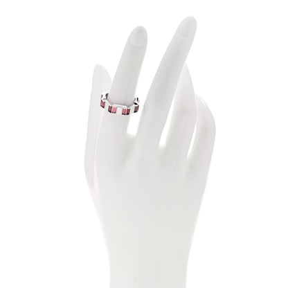 Gucci 18K White Gold Rubellite 6mm Link to Love Ring 53 6.25 2 of 7