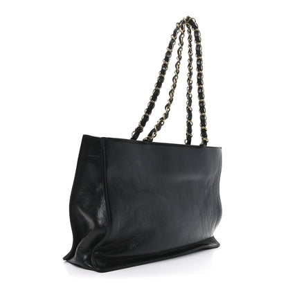 Chanel Glazed Aged Calfskin CC Tote Black 3 of 10