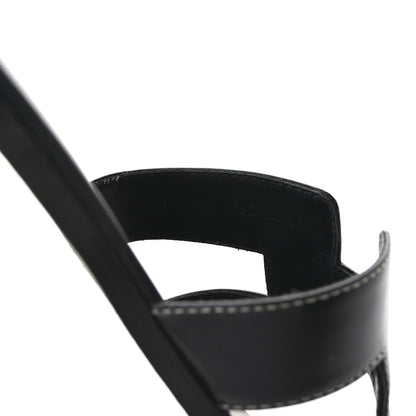 Hermes Box Calfskin Oran Sandals 39 Black 9 of 10