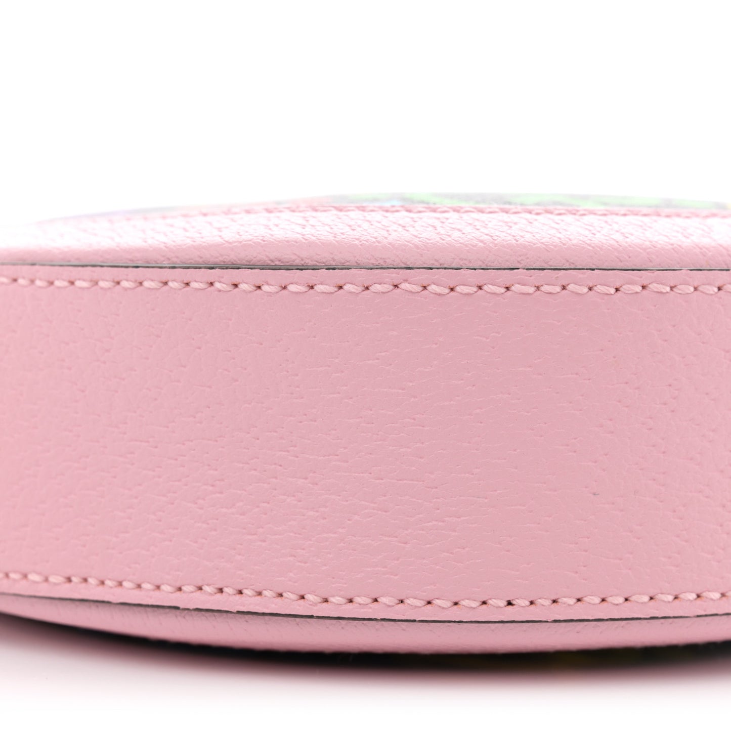 GG Supreme Monogram Psychedelic Round Shoulder Bag Black Multicolor Sugar Pink