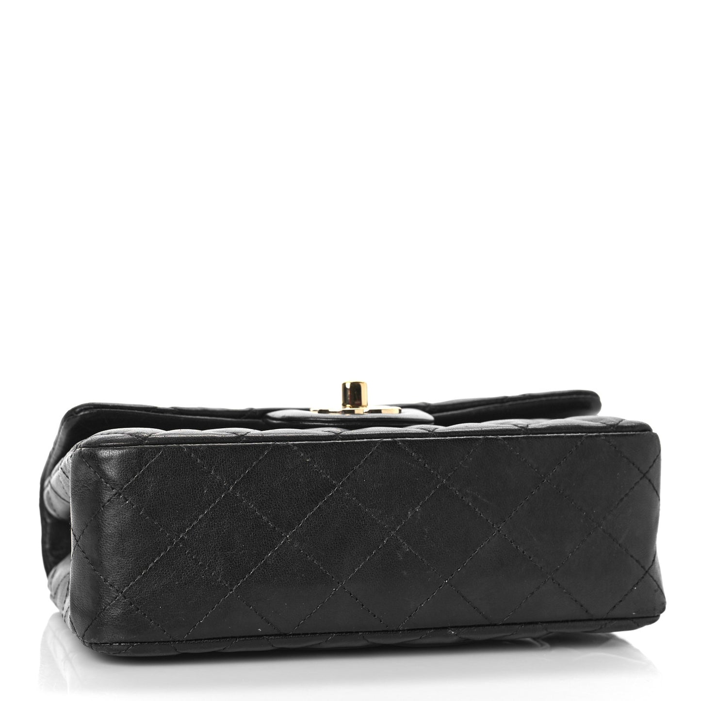 Lambskin Quilted Mini Rectangular Flap Black