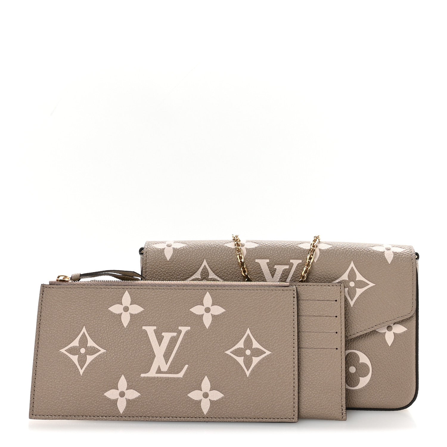 Louis Vuitton Empreinte Monogram Giant Felicie Pochette Tourterelle Creme 3 of 12