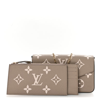 Louis Vuitton Empreinte Monogram Giant Felicie Pochette Tourterelle Creme 3 of 12