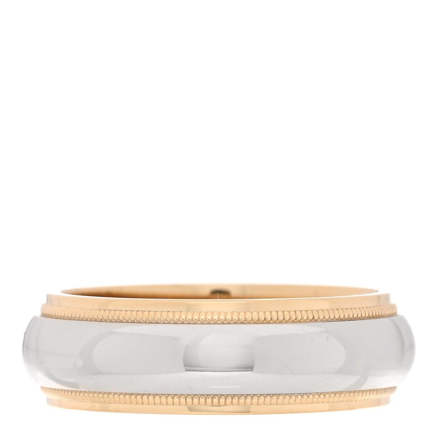 Platinum 18K Yellow Gold 6mm Together Milgrain Wedding Band Ring 53 6.5