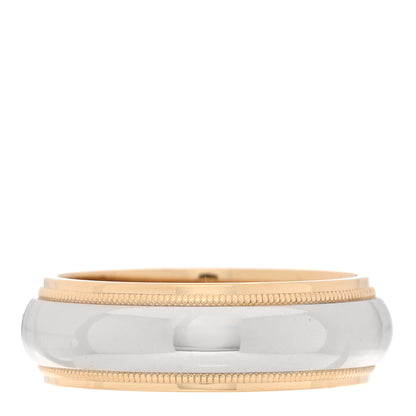 Tiffany Platinum 18K Yellow Gold 6mm Together Milgrain Wedding Band Ring 53 6.5 1 of 4
