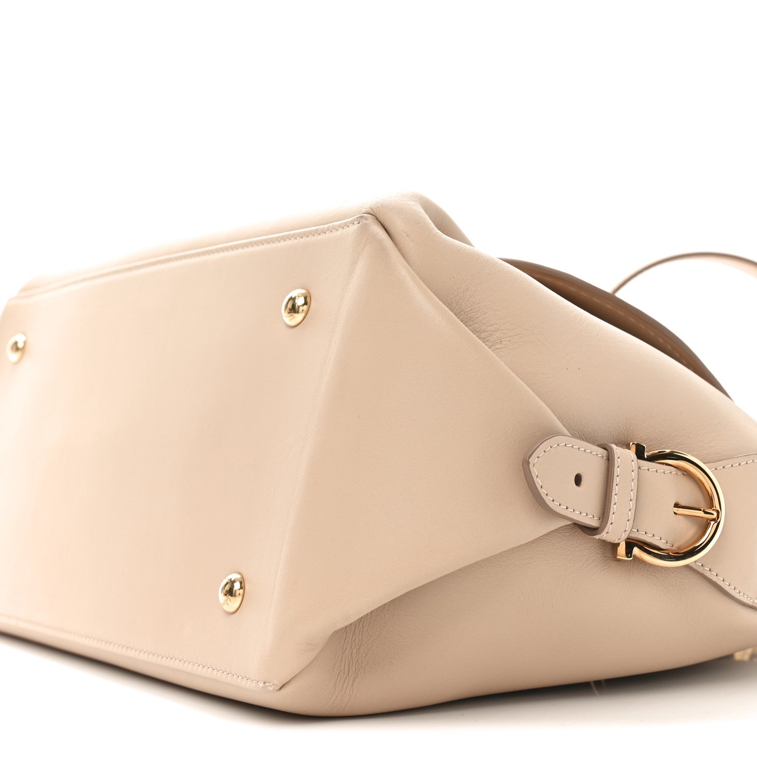 Salvatore Ferragamo Calfskin Fiamma Bag New Bisque 9 of 9
