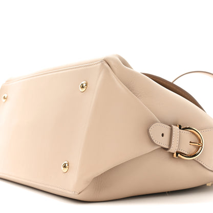 Salvatore Ferragamo Calfskin Fiamma Bag New Bisque 9 of 9