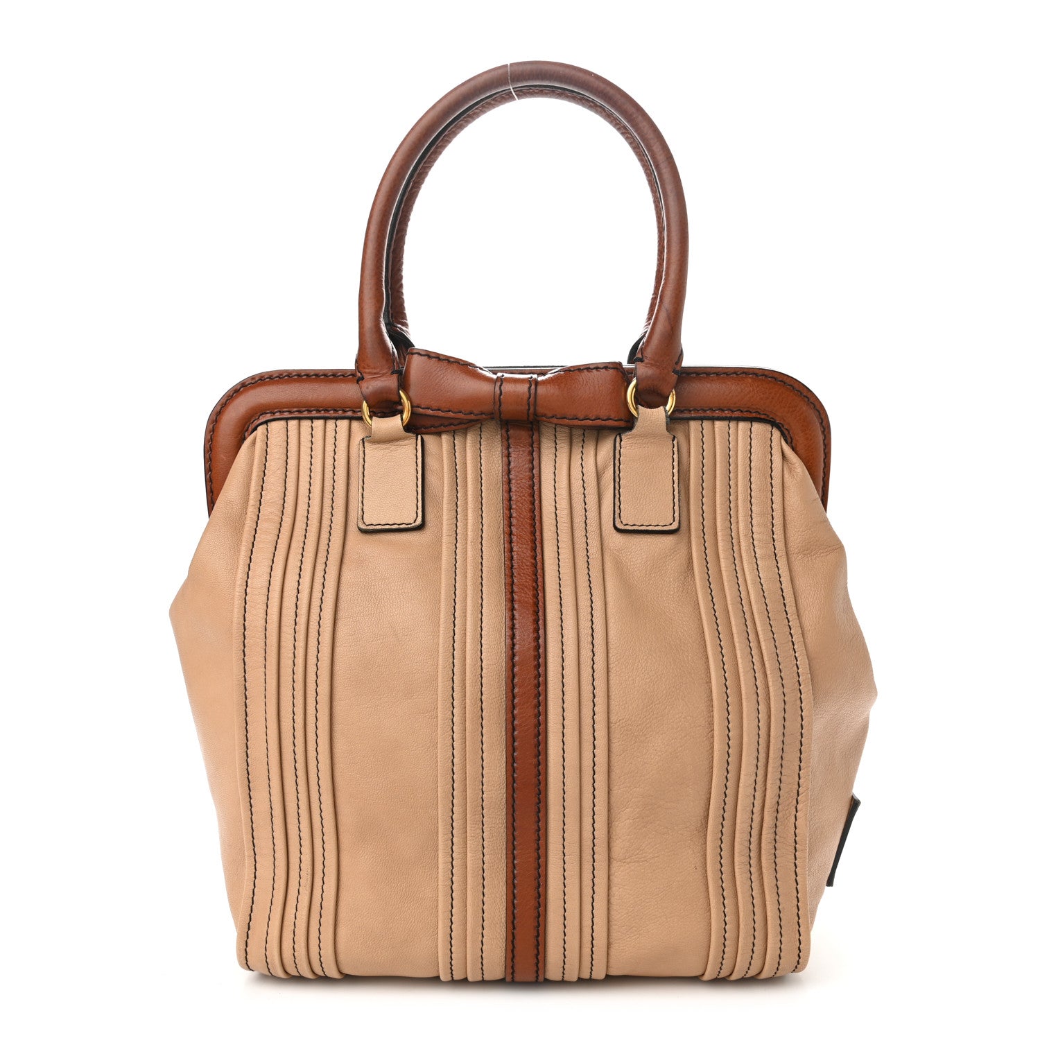 Valentino Garavani Nappa Bow Tote Beige Camel 1 of 13