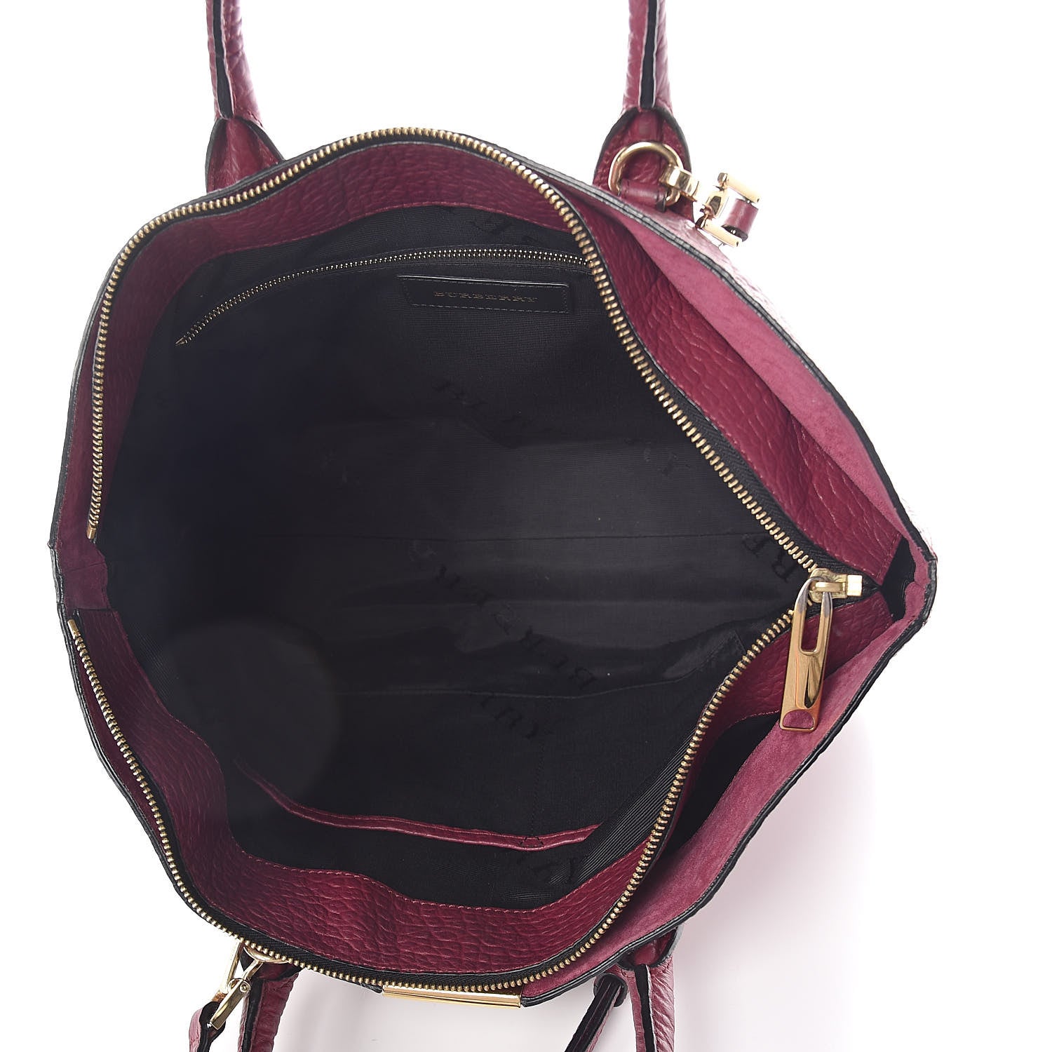 Burberry Signature Grain Medium Dewsbury Tote Dark Plum 5 of 9