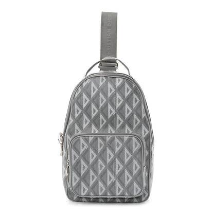 Christian Dior Coated Canvas CD Diamond Mini Rider Backpack Gray 1 of 10