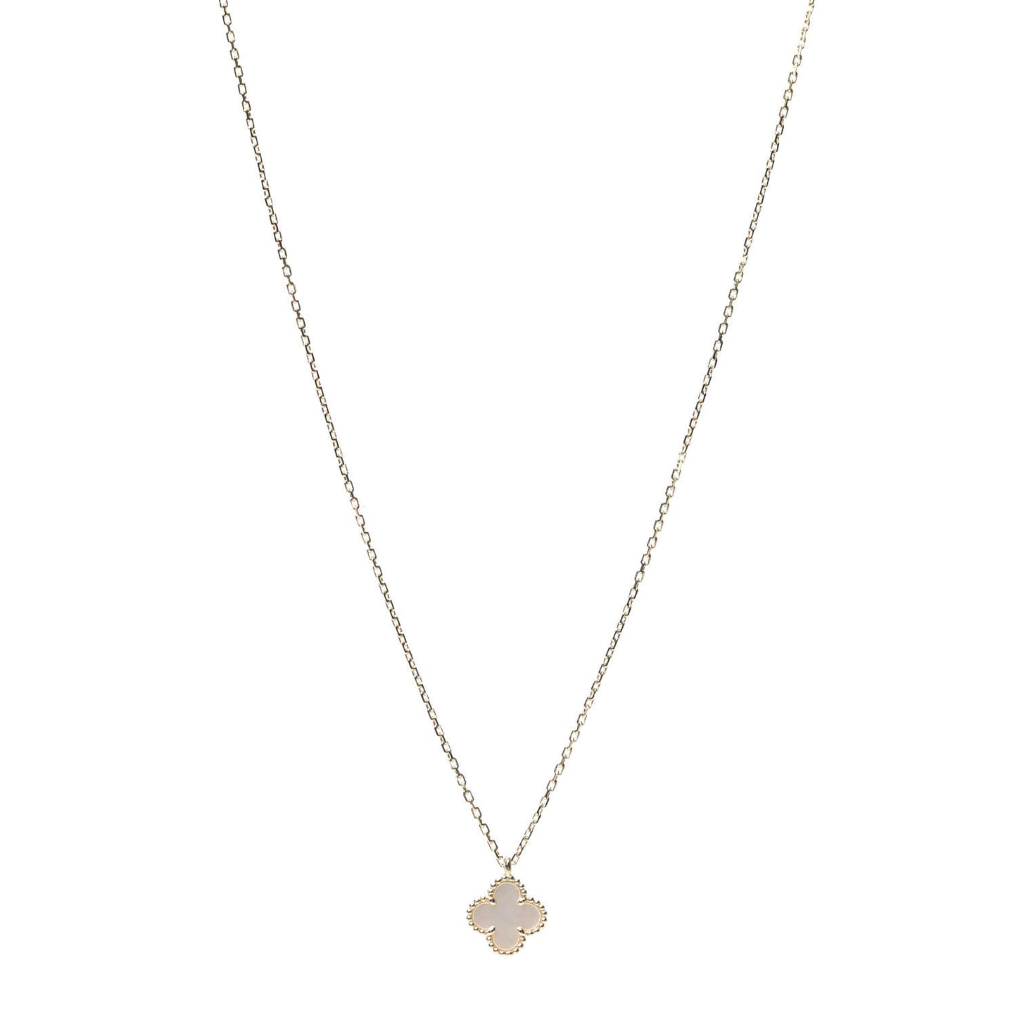 18K Yellow Gold Mother of Pearl Sweet Alhambra Pendant Necklace