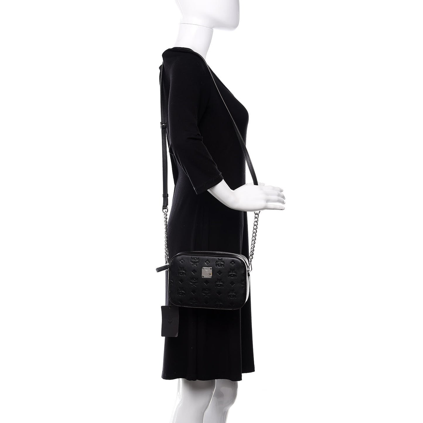 Calfskin Ottomar Monogram Klara Crossbody Bag Black