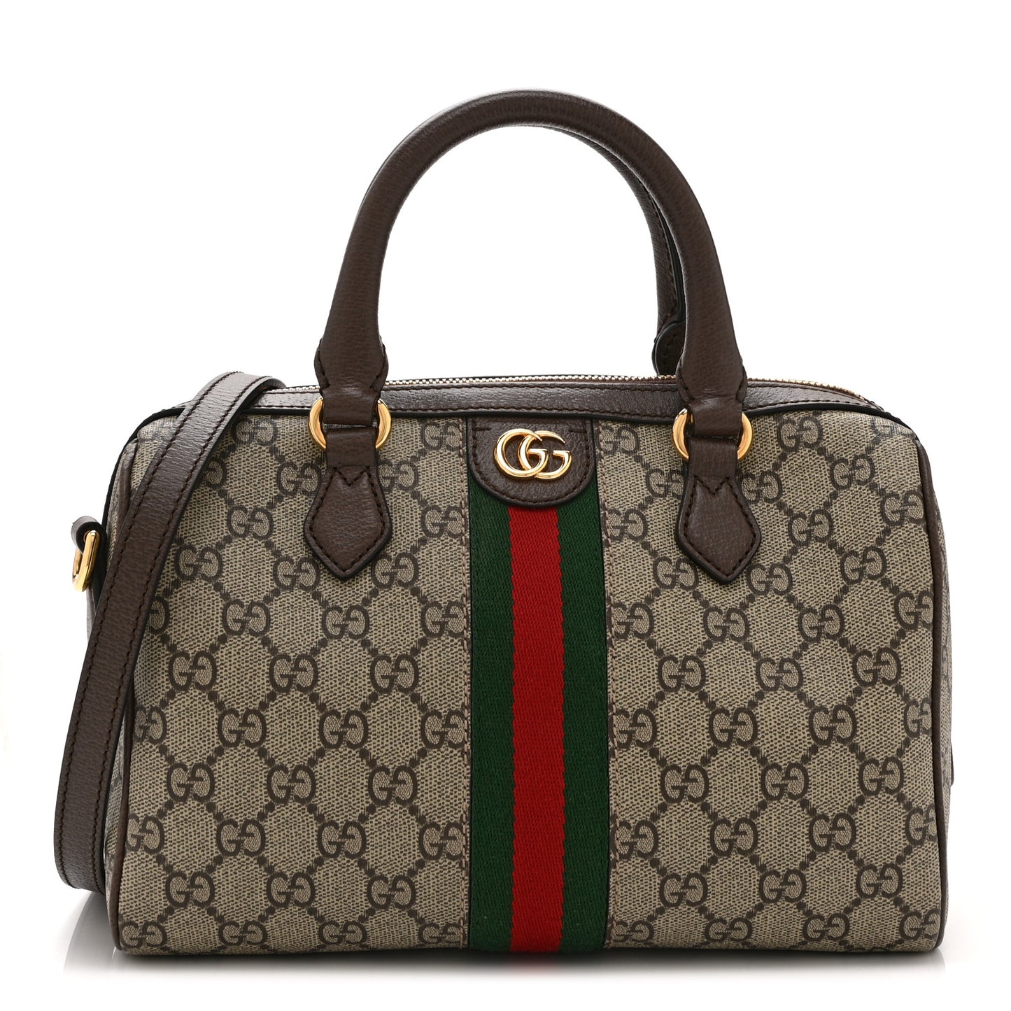 GG Supreme Monogram Web Small Ophidia Top Handle Bag  Beige Ebony