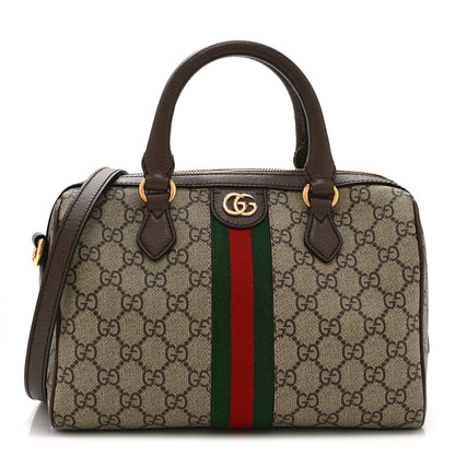Gucci GG Supreme Monogram Web Small Ophidia Top Handle Bag  Beige Ebony 1 of 11