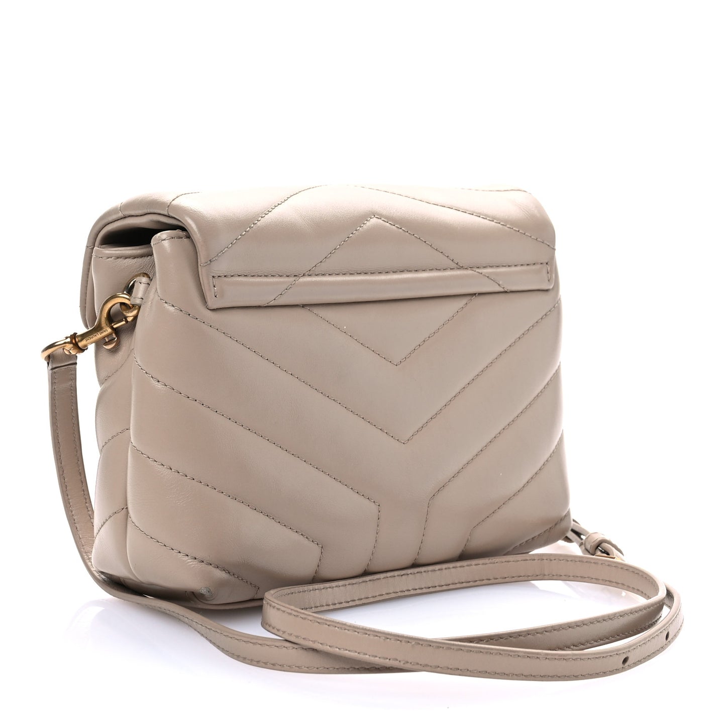 Calfskin Y Quilted Monogram Toy Loulou Crossbody Bag Taupe