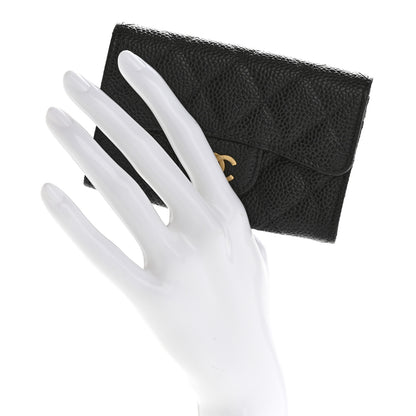 Chanel Caviar Quilted Flap Card Holder Wallet Black 2 of 9