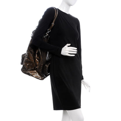 Dolce & Gabbana Patent Crocodile Embossed Miss Pocket Satchel Brown 2 of 8