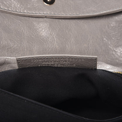 Balenciaga Agneau Giant 12 Gold Hardware Envelope Strap Clutch Gris Pyrite 14 of 15