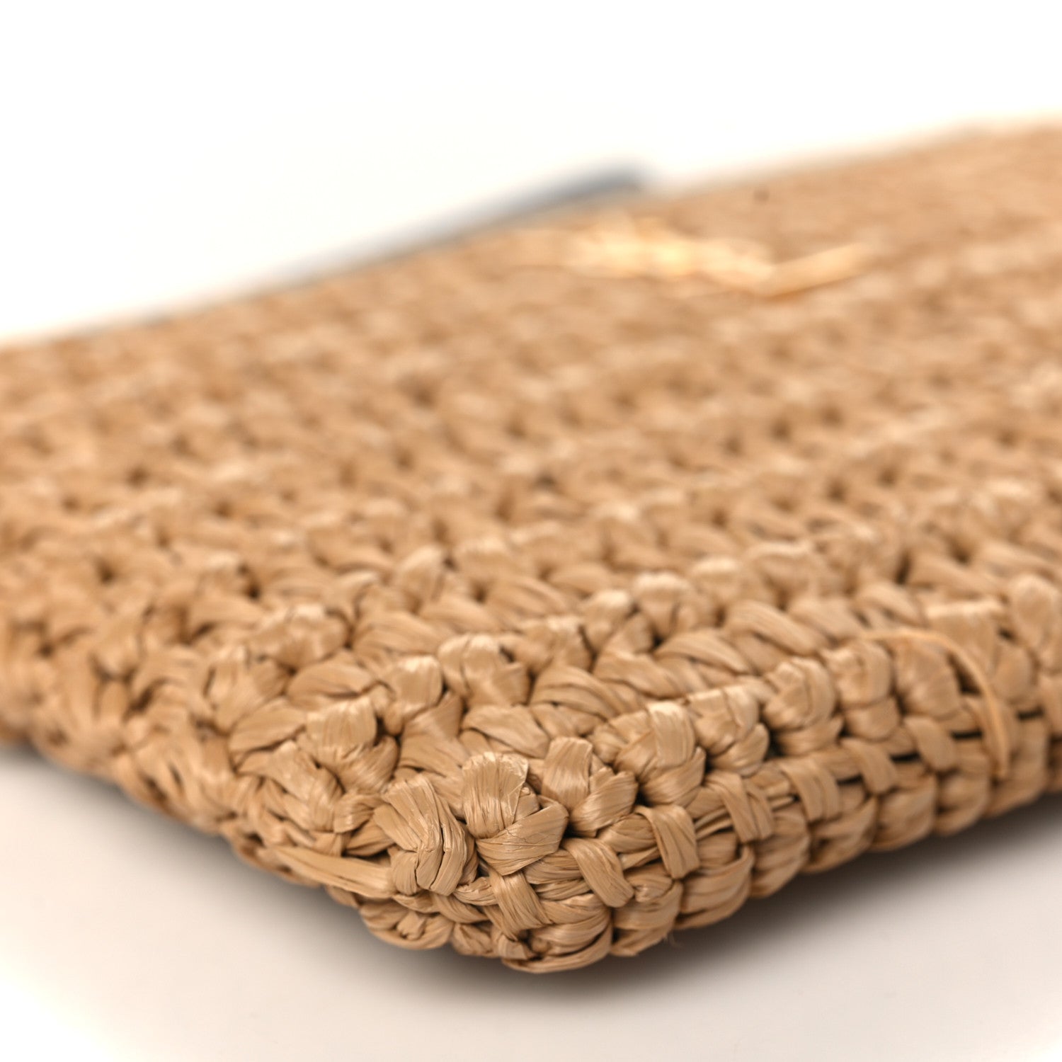 Saint Laurent Raffia Zipped Pouch Natural Black 8 of 9