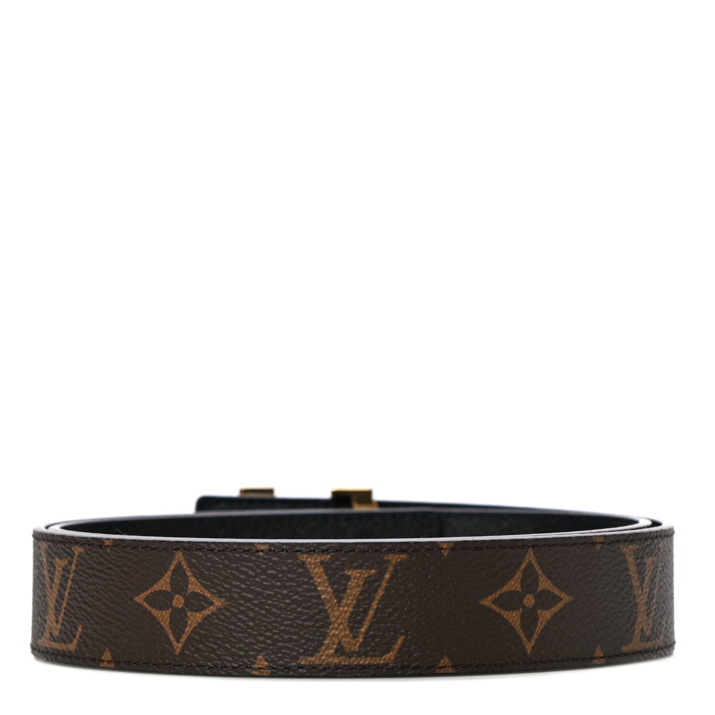 Calfskin Monogram 30mm LV Initiales Reversible Belt 75 30 Black