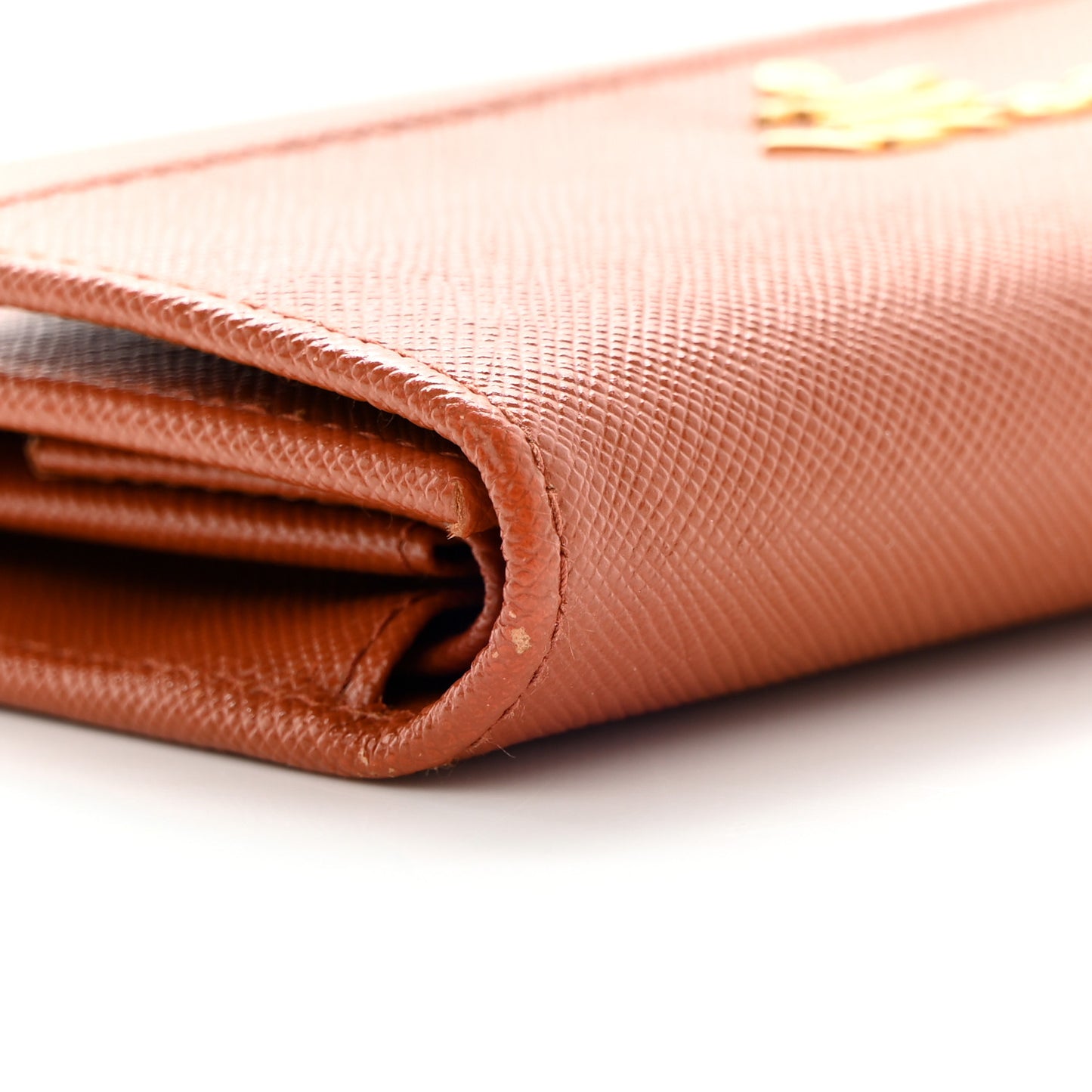 Saffiano Metal Flap Wallet Rame