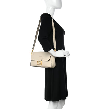 Fendi Cuoio Roma Sellerissima Nappa Sintetica Tape Stitch Baguette Latte 2 of 10