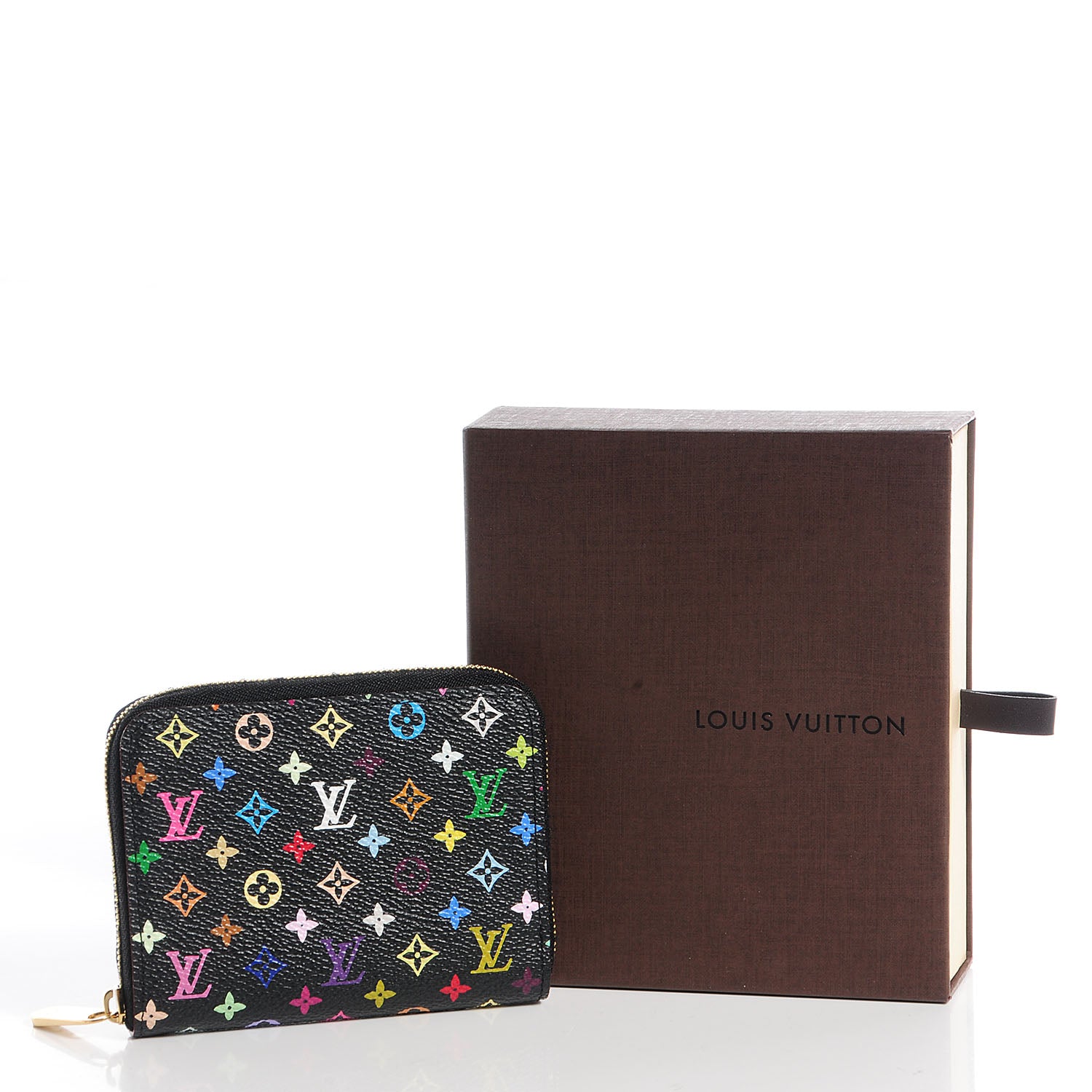 Louis Vuitton Monogram Multicolor Zippy Coin Purse Black Violet 5 of 8