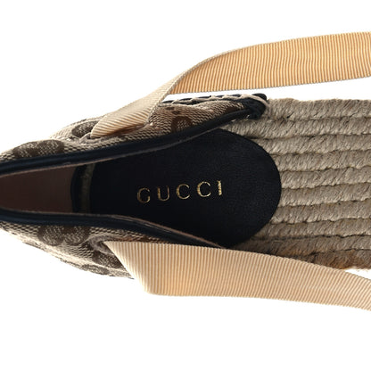 Gucci Monogram Matelasse GG Marmont Ankle Wrap Platform 35/120mm Espadrille Wedges 39.5 Beige Ebony Black Sand Storm 8 of 10